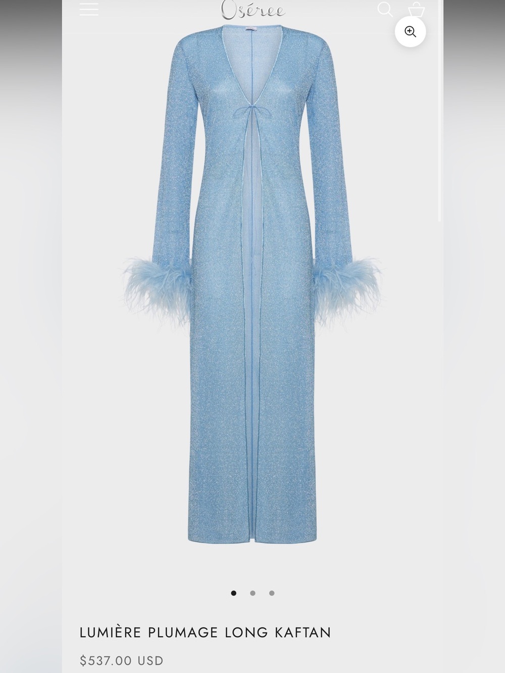 Oseree Lumiere Plumage Long Kaftan